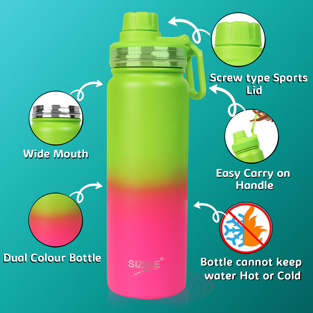 Element Stainless Steel Water Bottle - 750ml - Single Wall Dual Colour