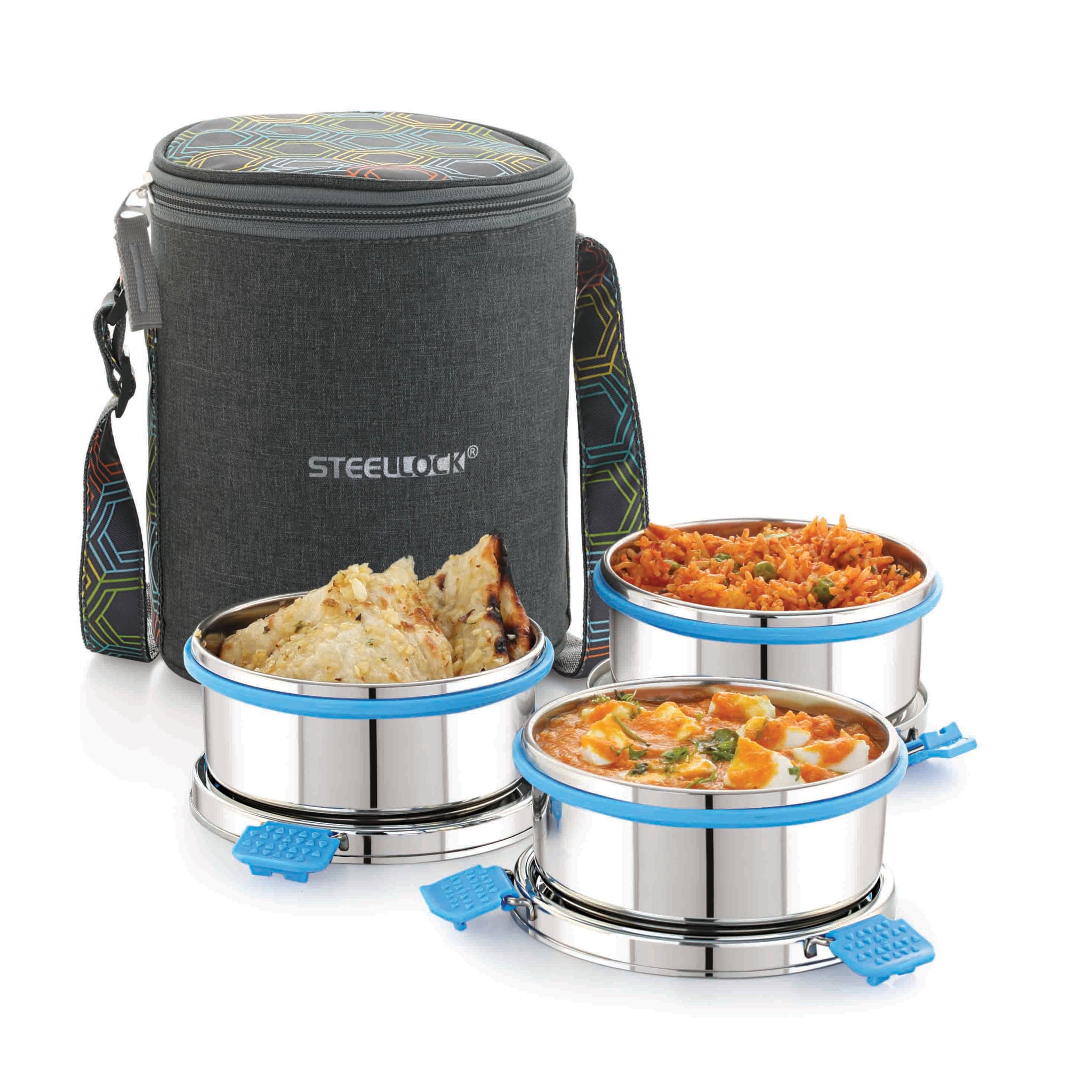 Steellock Pro Tiffin Lunch Box - 450ml x 3