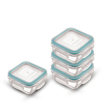 Square Glass Container - 150ml - Set of 4