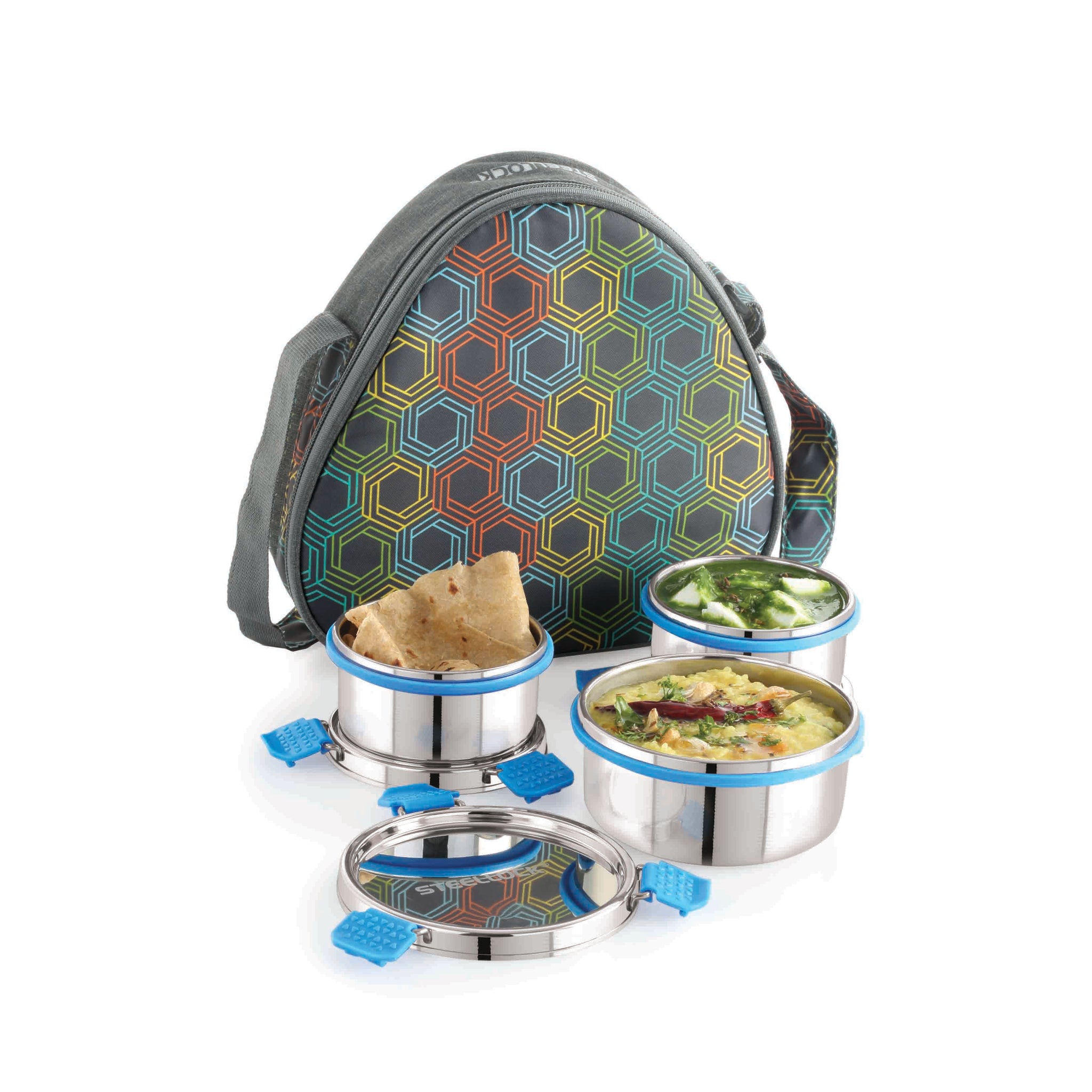 Steellock Pro Tiffin Lunch Box - 280ml x 2, 450ml x 1