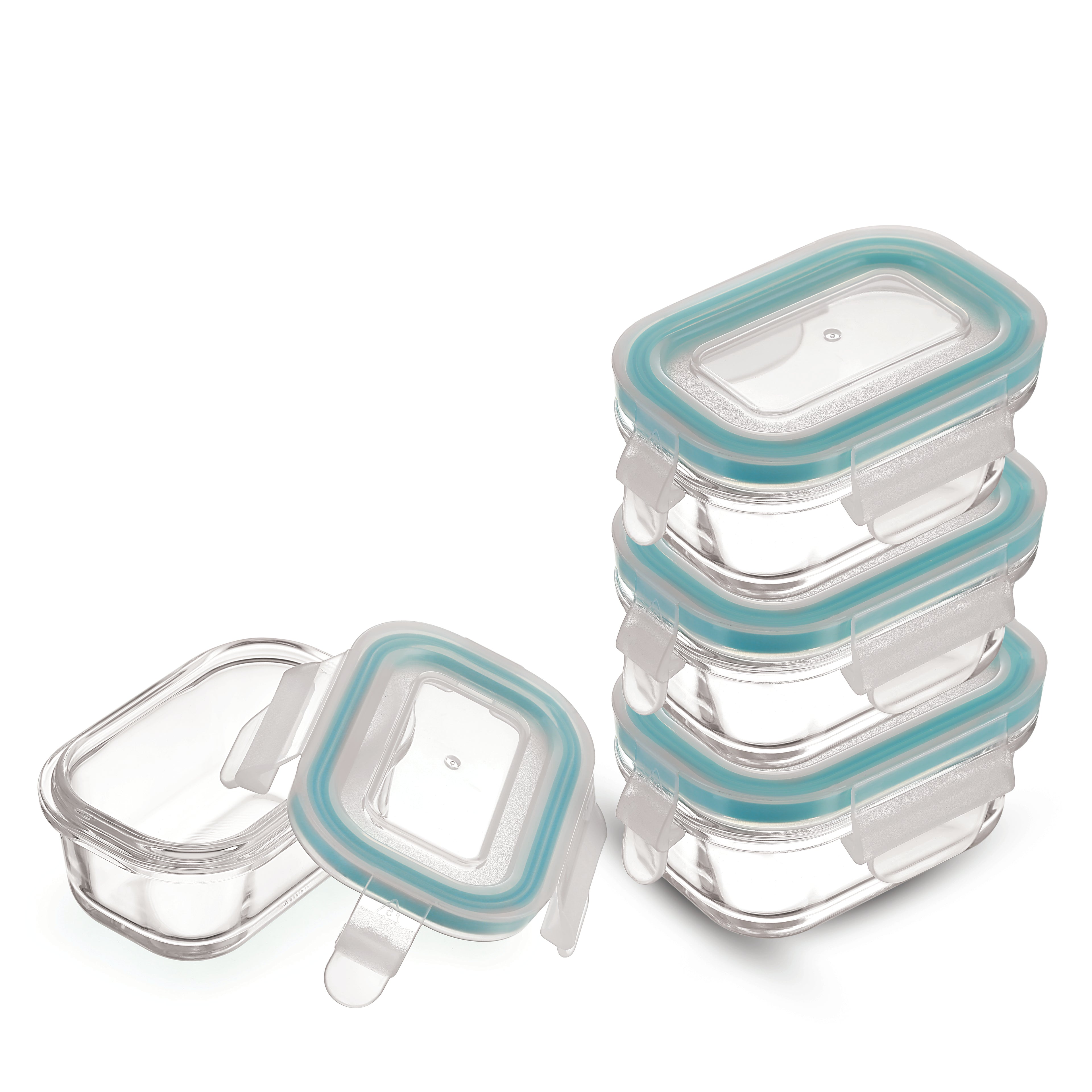 Rectangle Glass Container -Set of 4