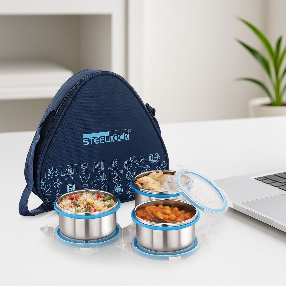 Steellock Tiffin Lunch Box - 280ml x 3