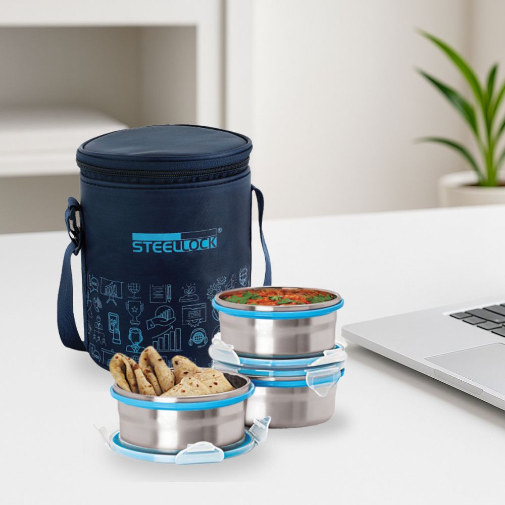 Steellock Tiffin Lunch Box - 450ml x 3