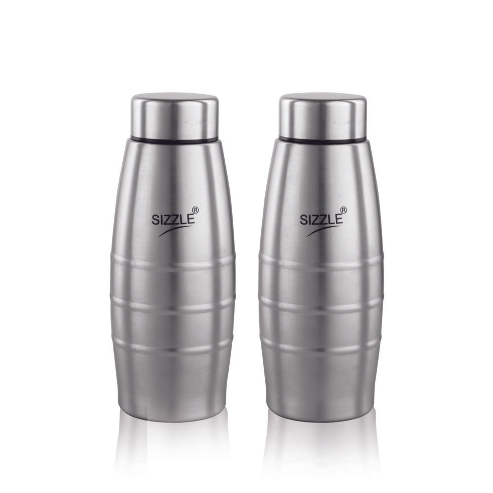 Single Wall S. S. Water Bottle - 450ml - 2 Piece Set