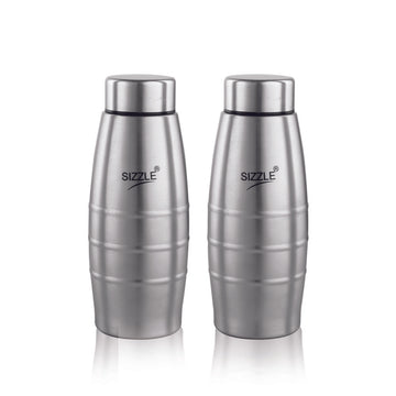 Single Wall S. S. Water Bottle - 450ml - 2 Piece Set