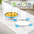 Stainless steel food container on a kitchen counter, featuring BPA-Free, Rust-Free, Food-grade and dishwasher safe
