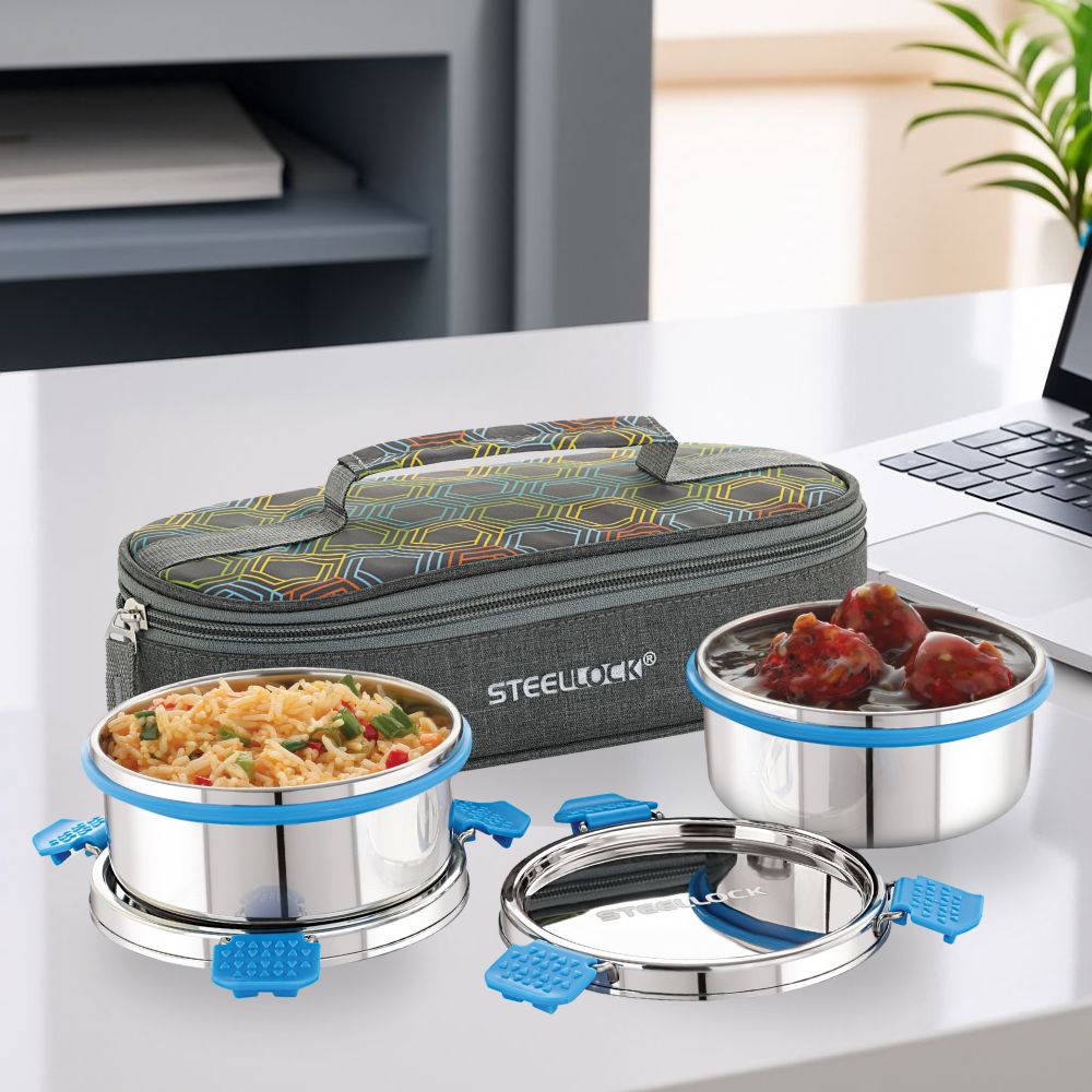Steellock Pro Tiffin Lunch Box - 450ml x 2